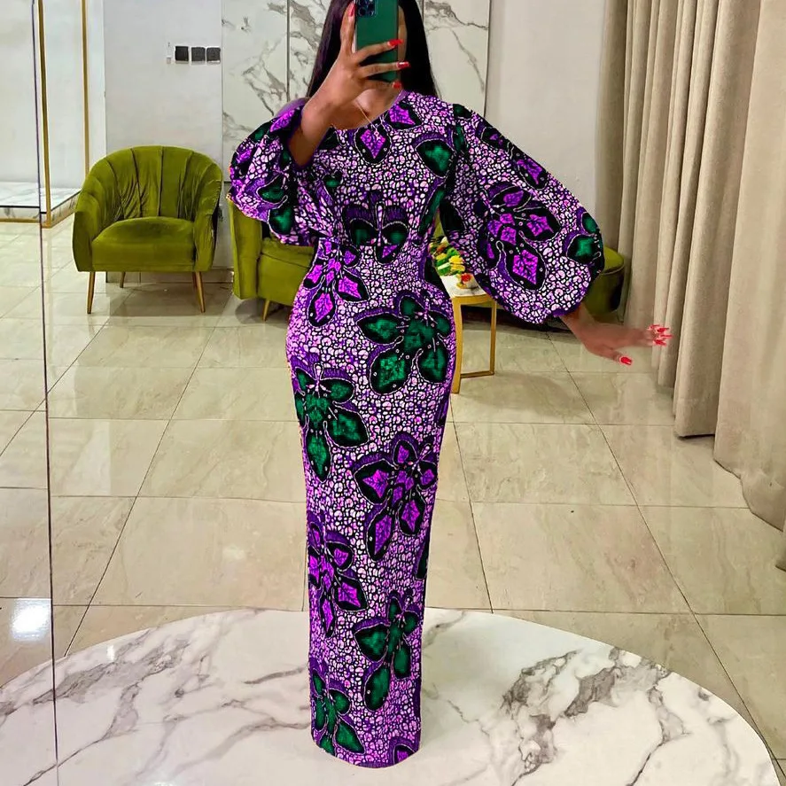 New Product Listing African Clothes Long Puff Dress Maxi Party Yellow Dress Off Shoulder Elegant Dresses