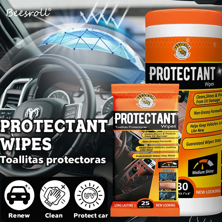 OEM low price wholesale wet wipe box car cleaning wipes, disposable car wipes with UV protection against cracking