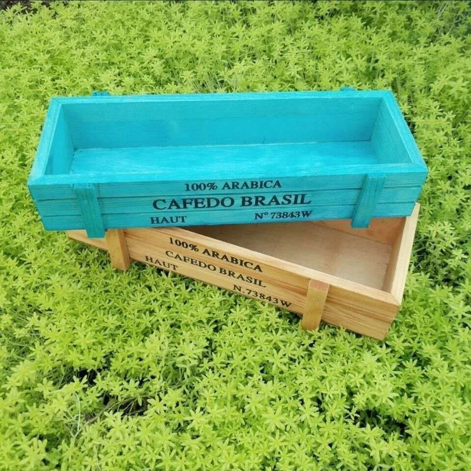 Sale cheap small desktop flower pots planters succulent wooden flower pot