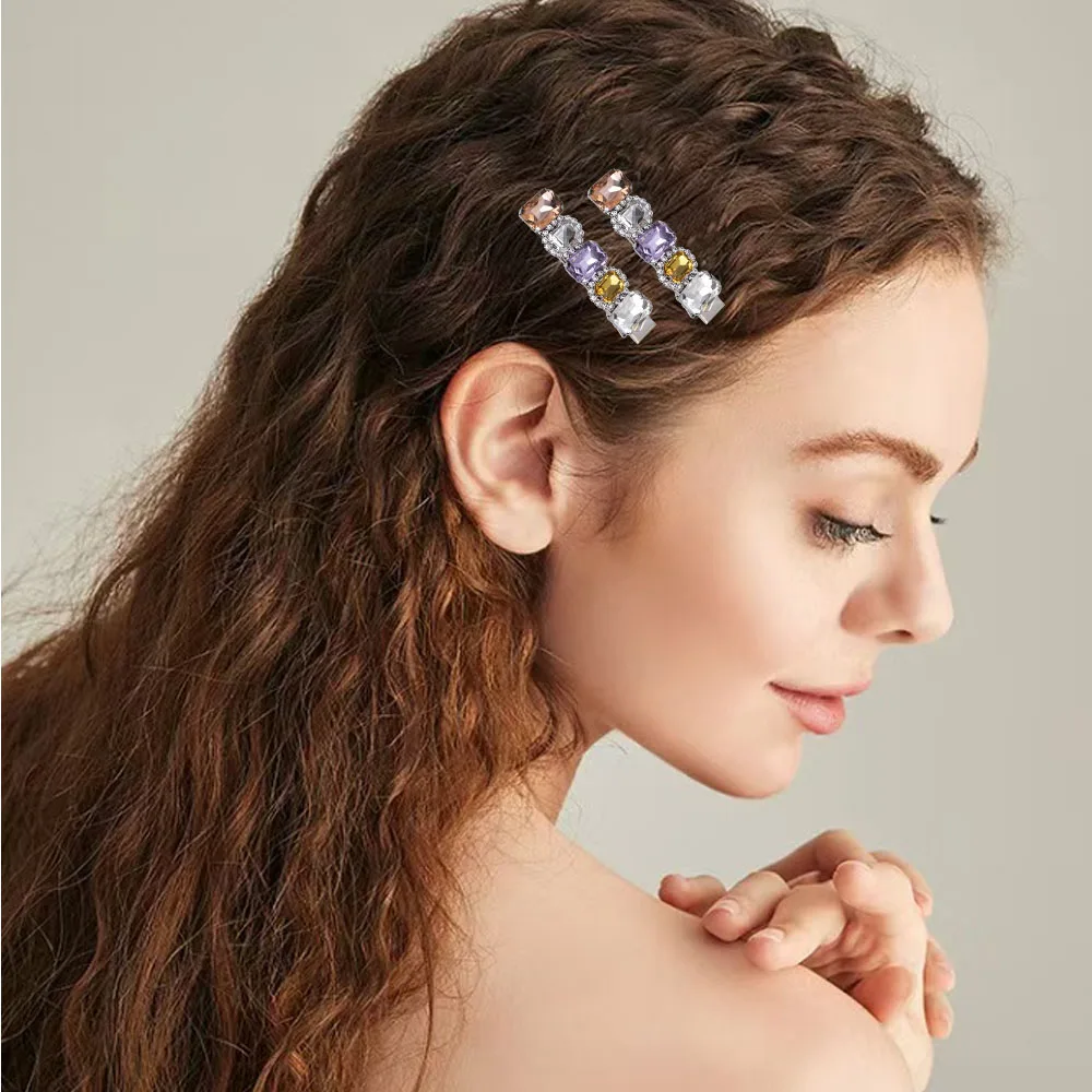 Elegant 5.5 cm Girls Hairpin with Geometric Zircon New Fashionable Hair Accessories for Women Versatile and Stylish
