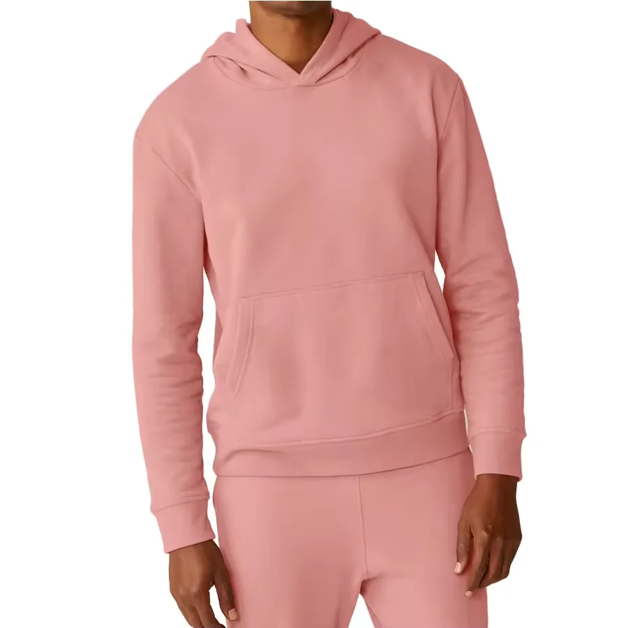 Hoodies unisex high quality antishrink 70 cotton 30 polyester slim fit pink hoodie men women