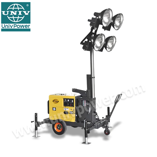 Portable Diesel Generator Lighting Tower Electric Mast Industrial Outdoor Light Tower