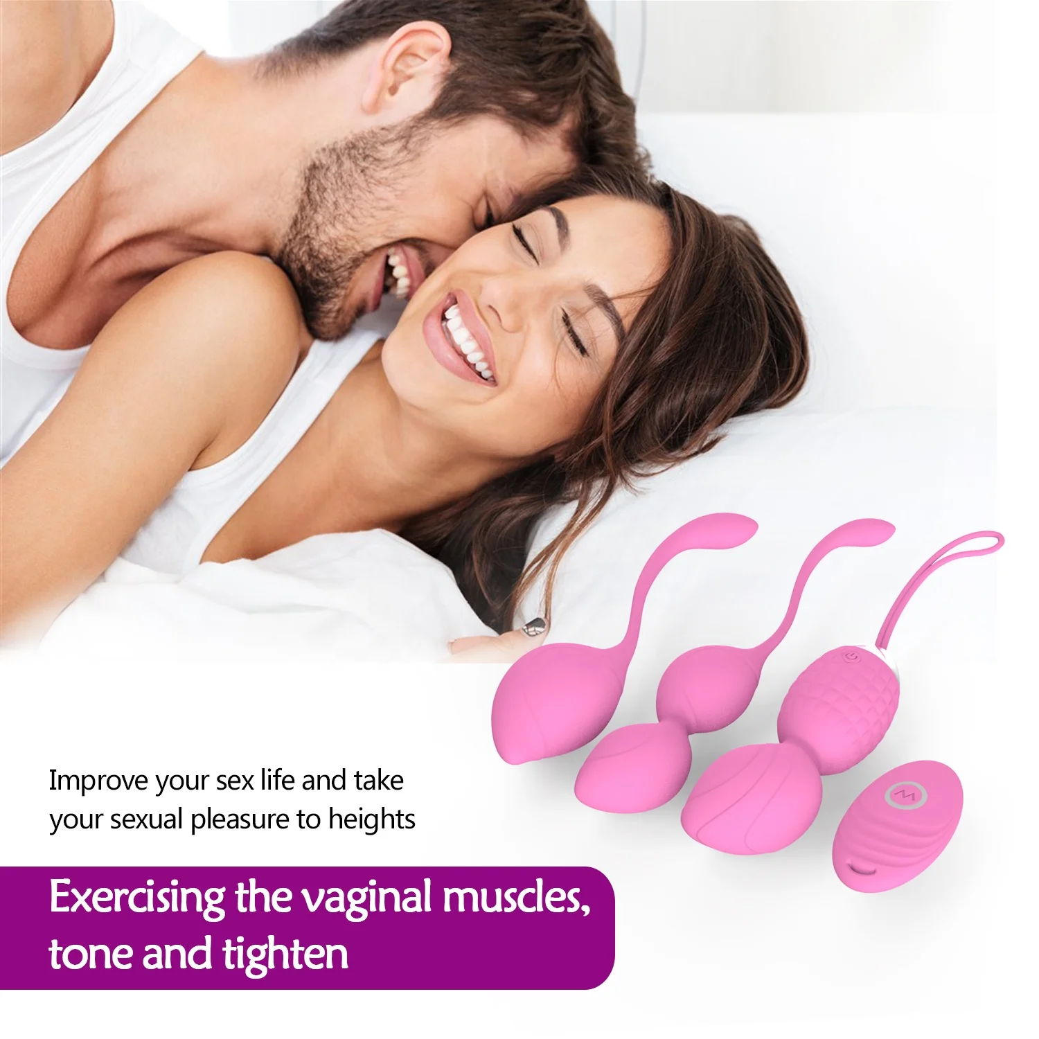 
Yetrun Amazon Hot sell 2 in 1 Love Eggs Beginners And Tightening Vibrator Egg women toys Ben Wa Balls Sets 