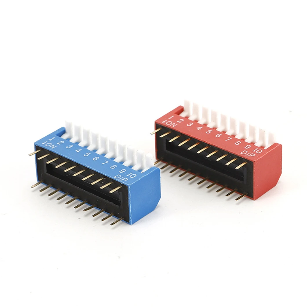 10 pcs black dip switch horizontal 4 position 2.54mm pitch for circuit breadboards pcb
