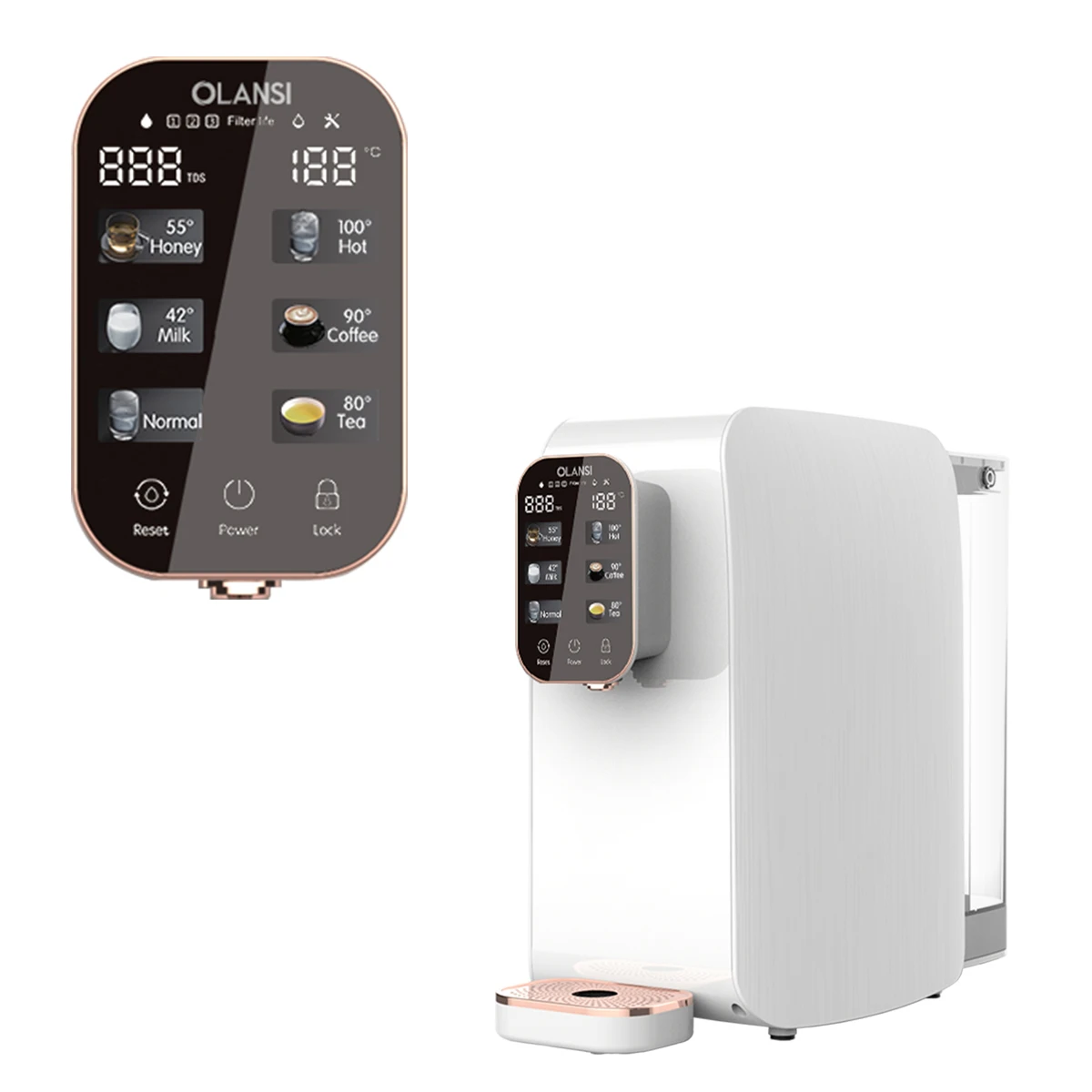 install free Countertop PAC RO CF filter water dispenser electric cooler cleaner smart home water purifier