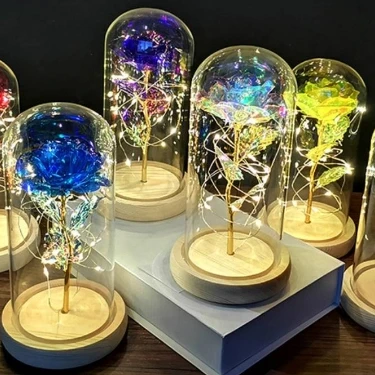 Preserved Rose in Glass Dome with Glass Dome Preserved Rose Flower in Glass Jar