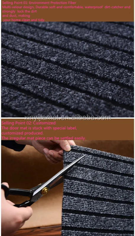 Entrance anti-slip jacquard carpet checker board design carpet with PVC backing