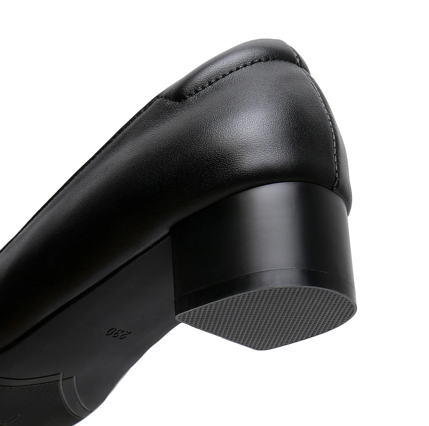 Top cow leather Hotel Waiter office shoes women pumps suit nonslip formal chunky heel stewardess 3.5cm heel shoe factory