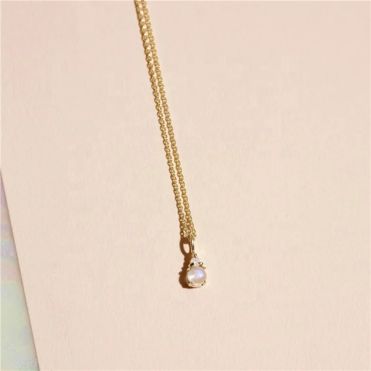 Gemnel Birthstone 925 Sterling Silver Jewelry Pendant Moonstone Necklace