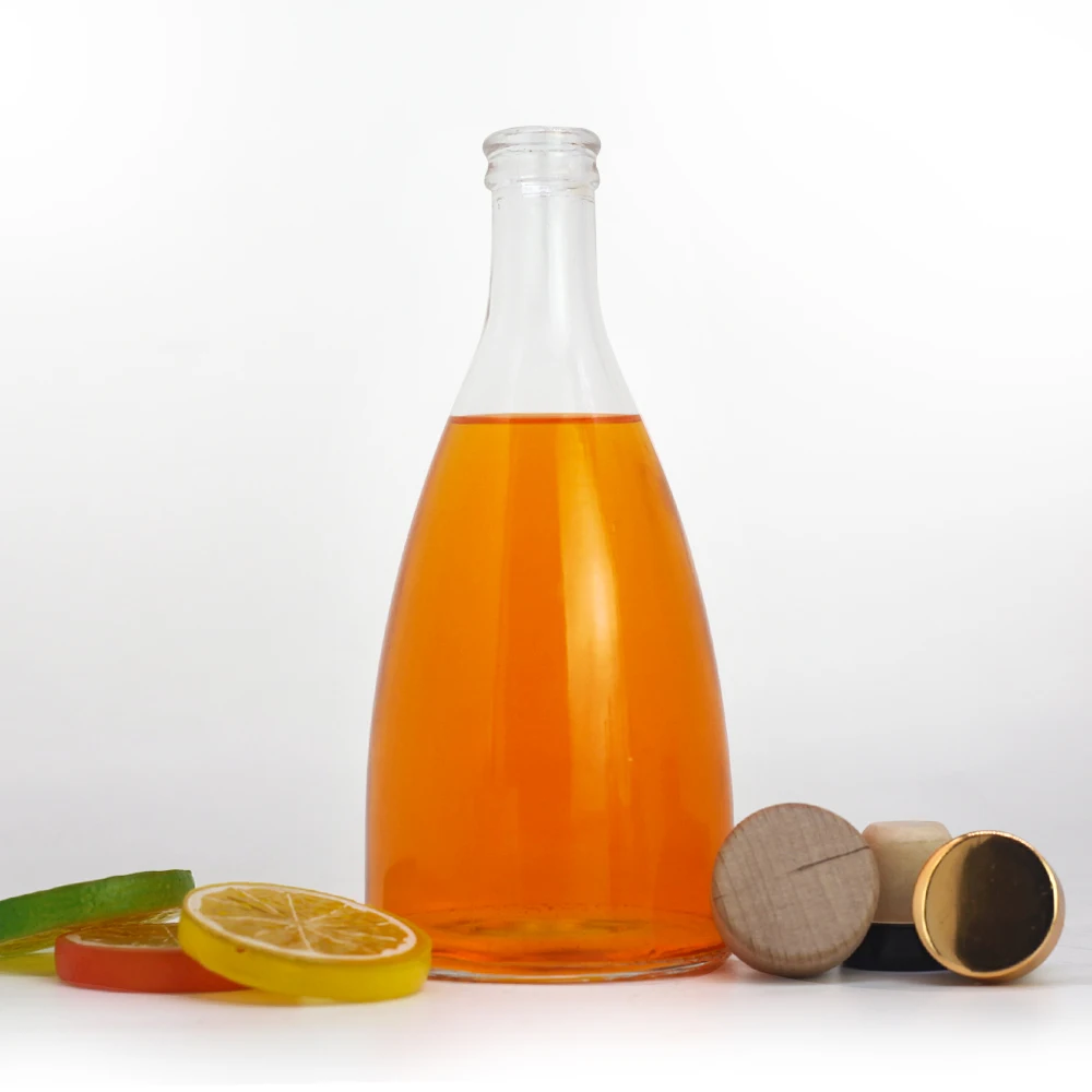 Popular design New shape glass bottle liquor luxury whiskey bottle brandy with cork