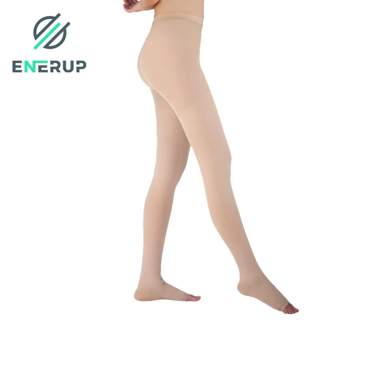 Enerup OEM/ODM nylon 20-30mmhg women socks open-toe medical compression pantyhose compression socks medical