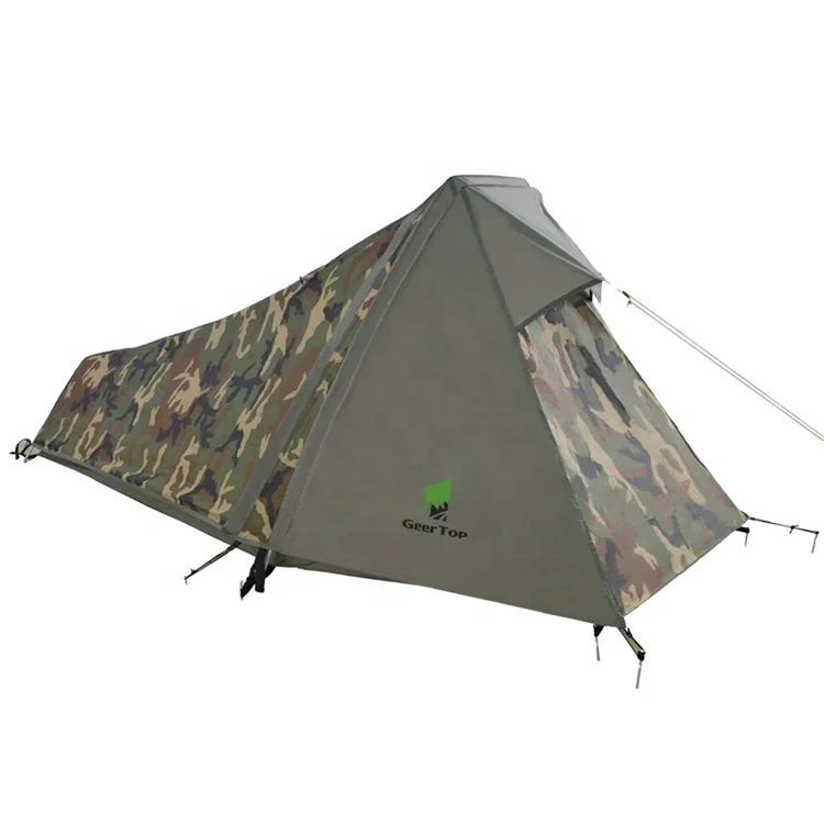 Portable single outdoor camping camouflage light waterproof survival camping tent