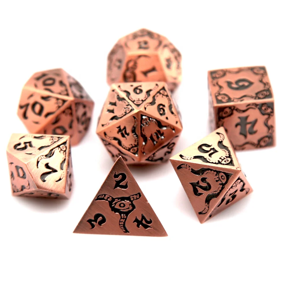 Лидер продаж 16 мм нефритовые металлические многофаритные кости набор 7 штук для игр с цифрами от производителя DND