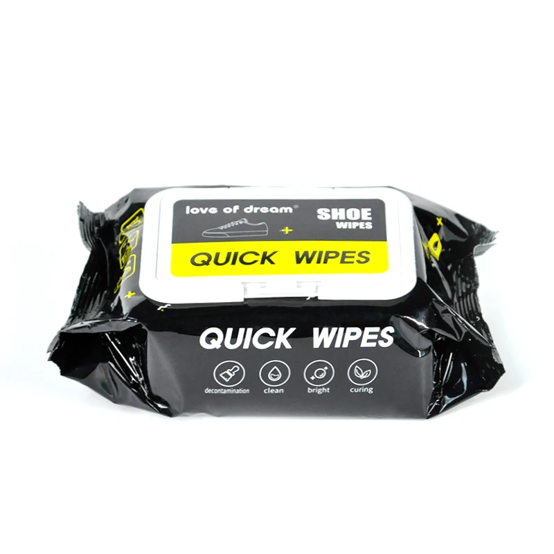 Custom Logo Wet Tissue Supplier Eco-Friendly 30 Leather Shoe Shine Wet Wipes for White Shoe Cleaning