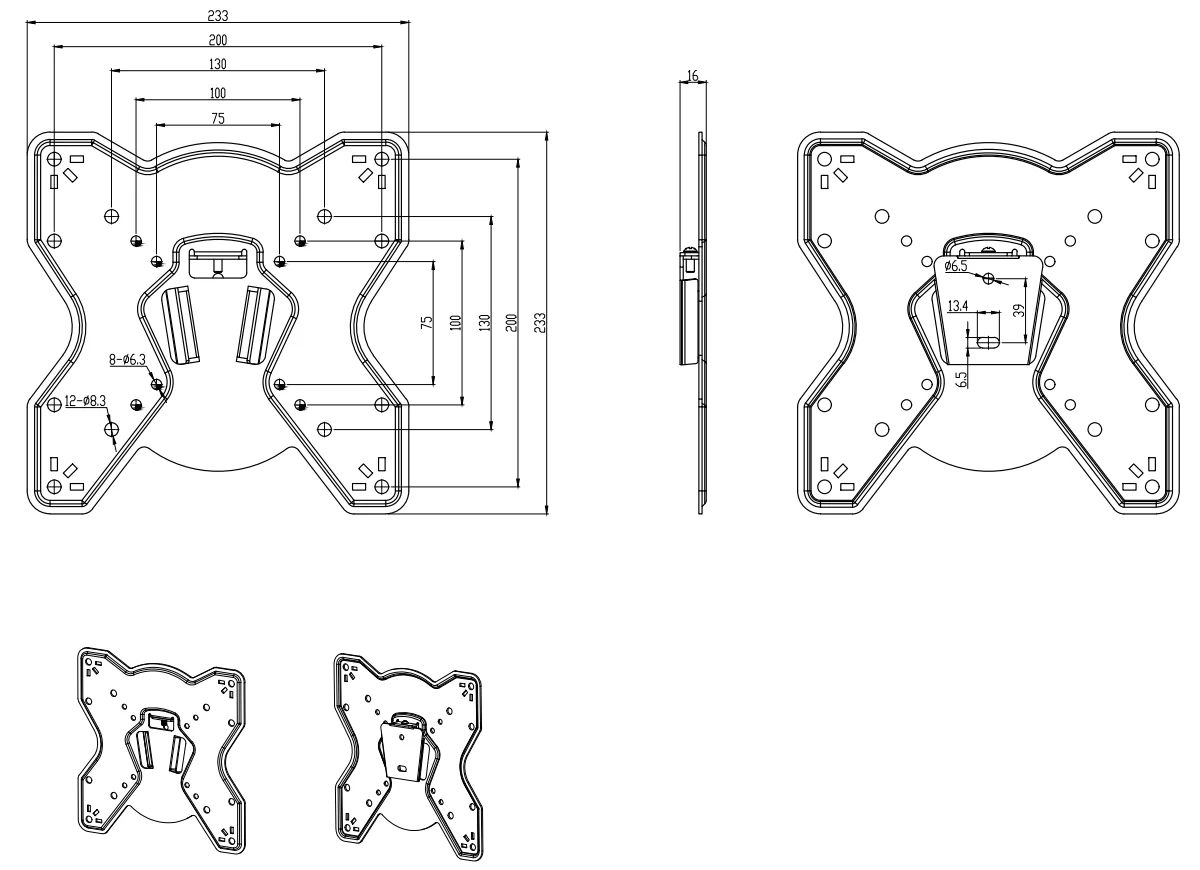 High Quality Modern Style Adjust TV Mount Soportes De TV Bracket Wall Mount TV Stand Modern