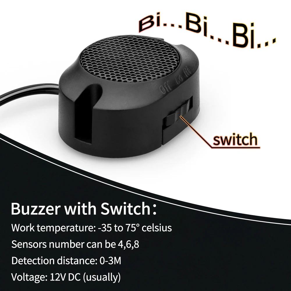 12V 22mm Car Parking Sensor Kit Universal 4 Sensors Buzzer Reverse Backup Radar Sound Alert Indicator Probe System