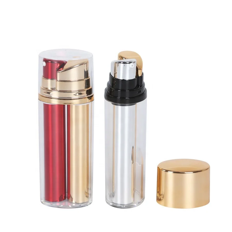 High Quality 30ml Double Wall Dual Chamber Two Pump Plastic Cosmetic Airless Bottle