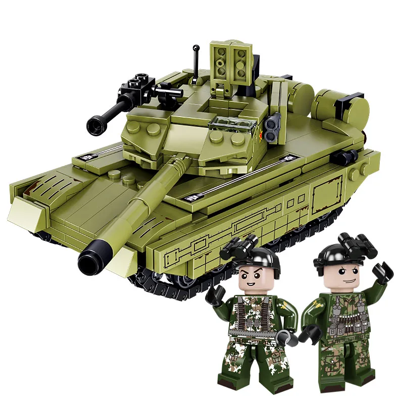 PANDAS Bricks  World War Tank Military Model DIY Army Tank With Soldier Play Set Artillery Armored Vehicle Building Block