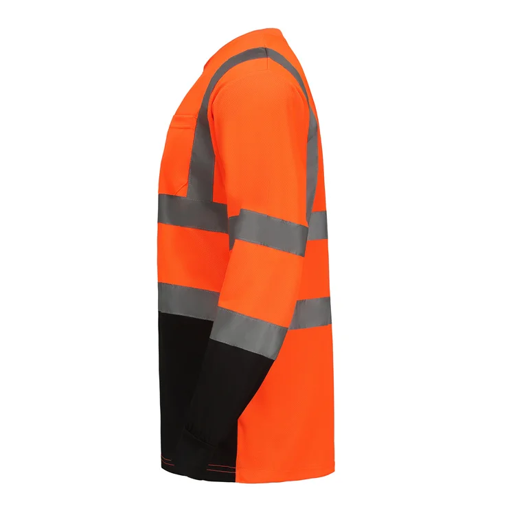 130 gsm logo custom high visibility reflective uniform construction night work safety protection long sleeve t-shirt  t shirt