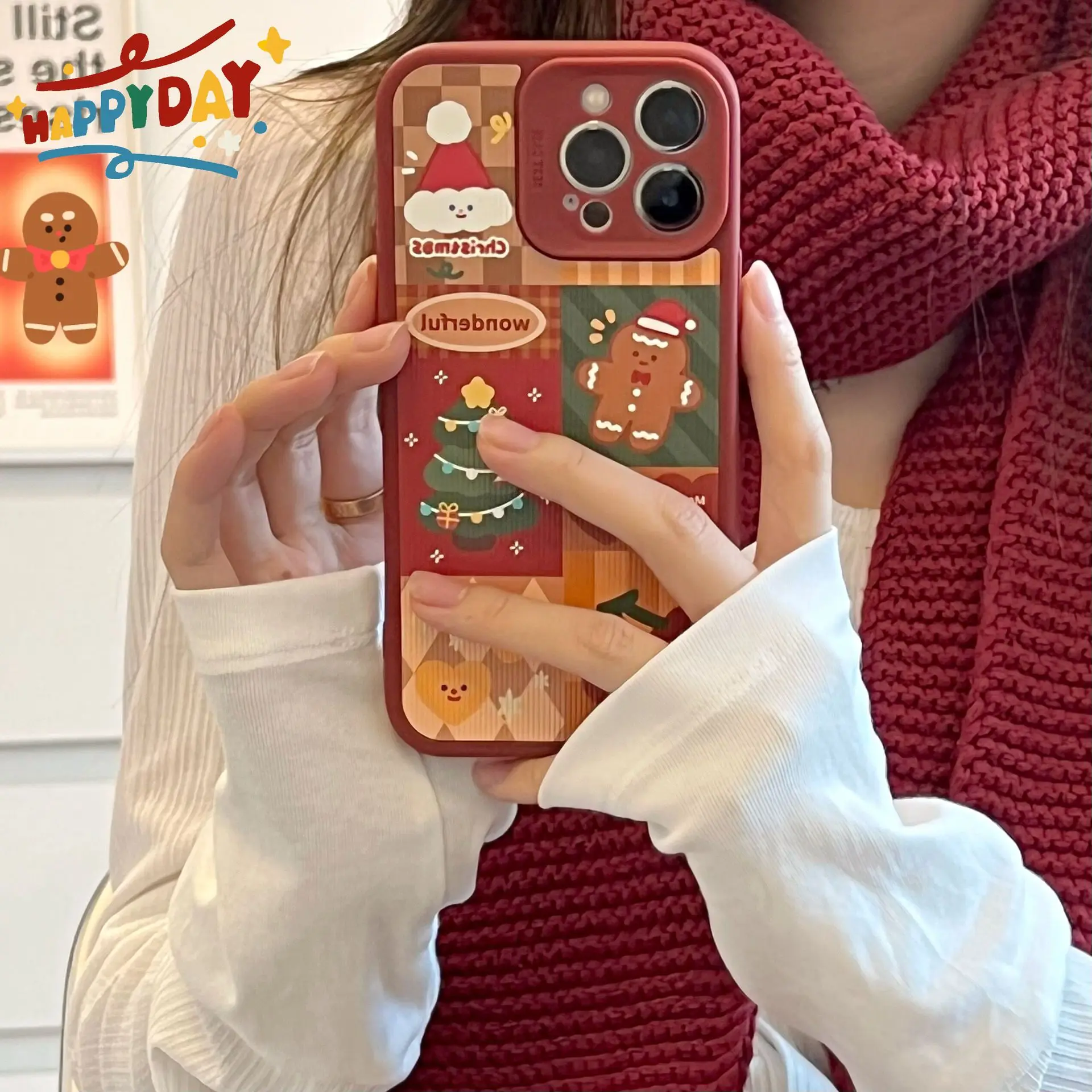 Waterproof Case Phone 360 Protect Case Cute 3D Doll Cartoon Christmas Deer Phone Case For iPhone