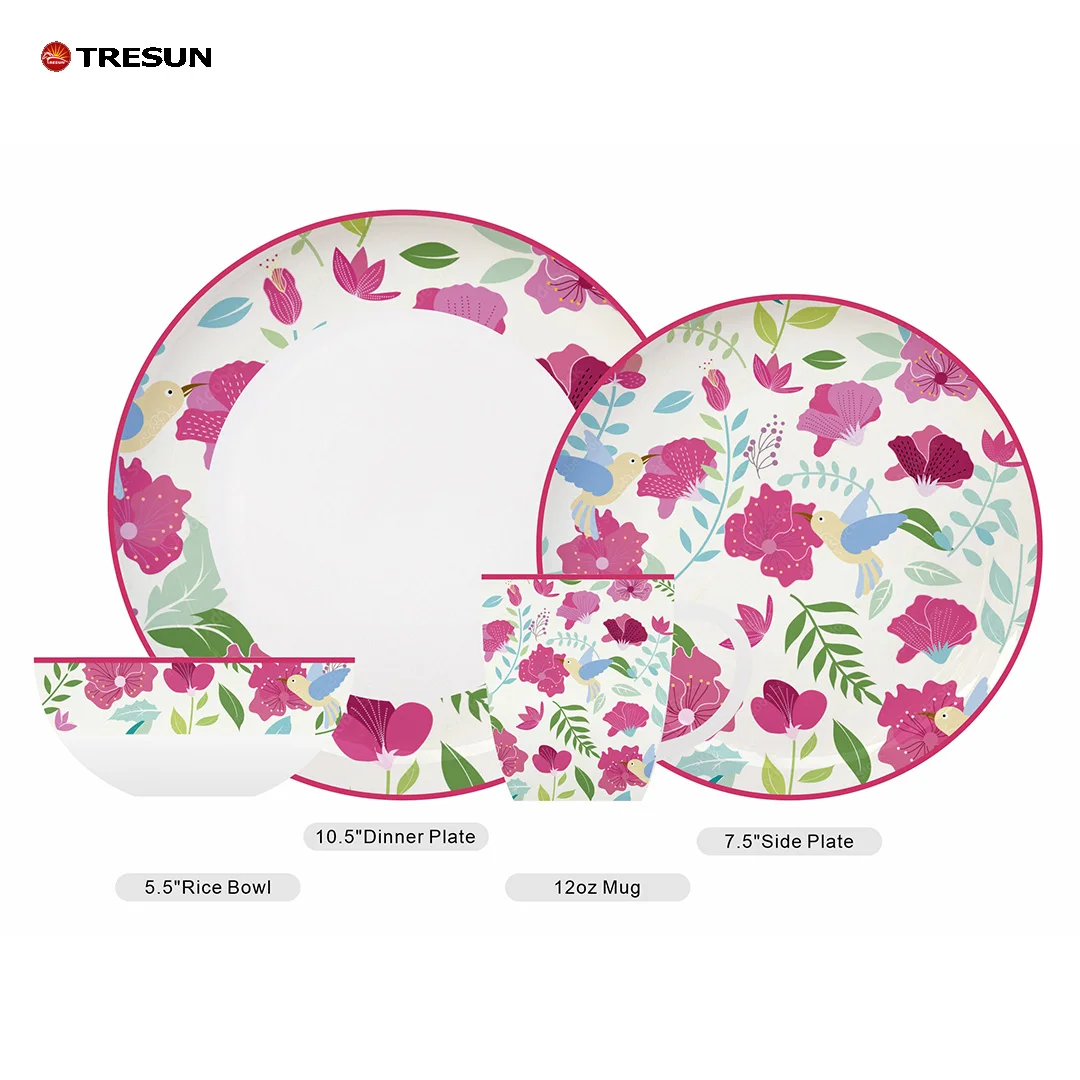 table service 20 pieces full set 2024 oem flower design porcelain dinner set