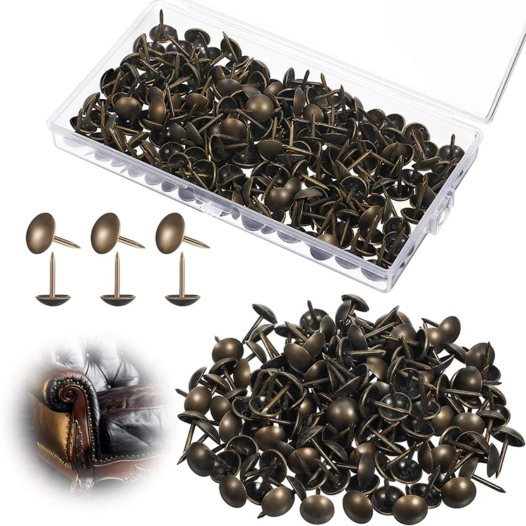 Furniture Accessories Sofa Soak Nail Upholstery Pins 11mm Dark Antique Bronze Decorative Brass Sofas Nails for Sale