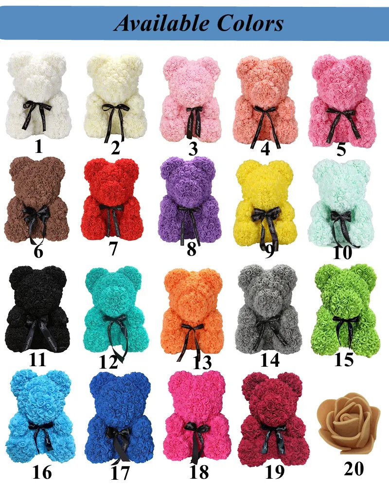 New Years Toys Birthday Souvenirs Squishy Rose Bear Teddy Rose Bear 40cm Valentine Day 2022