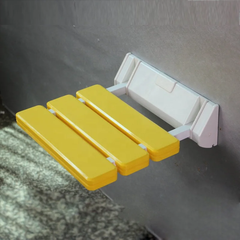 YUSUN ABS Plastic Folding Wall Mounted Shower Seat for Bathroom