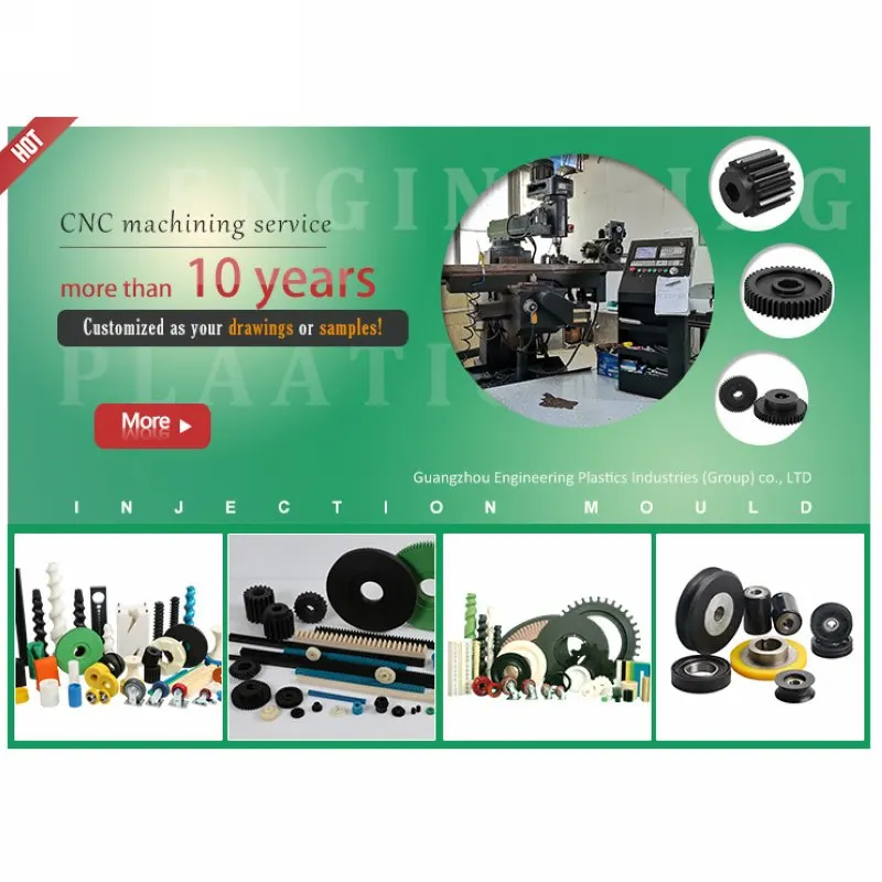 cnc machining low noise nylon plastic gears custom mould plastic injection pa6 gear