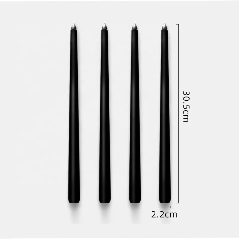 Wholesale 12 Inch 10 Hour Burn Time Unscented Smokeless And Drippless Colored Taper Candles