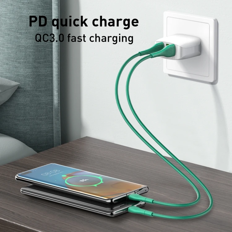 LDNIO LS671 High Quality 3A 1M TPE Silicone Type-C USB Data Cables Fast Charging Micro Samsung Android Devices Copper Cable Wire