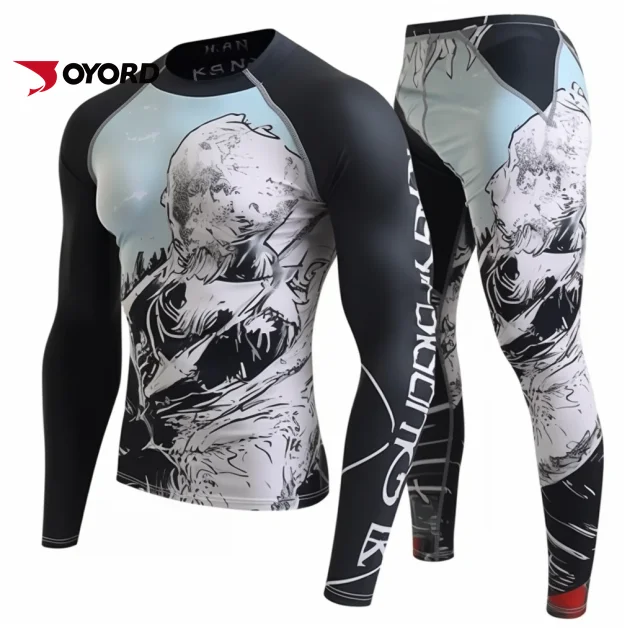 Пользовательские сублимации rashguard Jiu Jitsu BJJ rash guard Мужские MMA настроить компрессионные