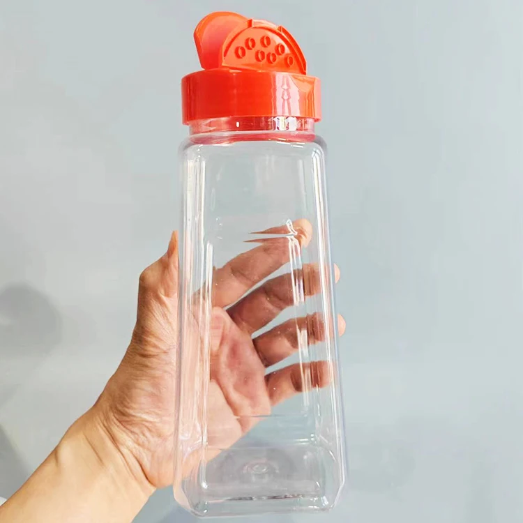 China Supplier Plastic Spice Jars with Red Lids Salt Pepper Shaker Container 1000ml