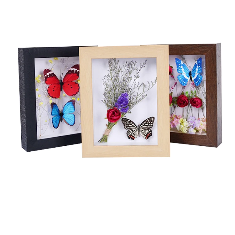 Лучшая цена на заказ Настенный 3D дисплей MDF теневой ящик образец глубокая фоторамка