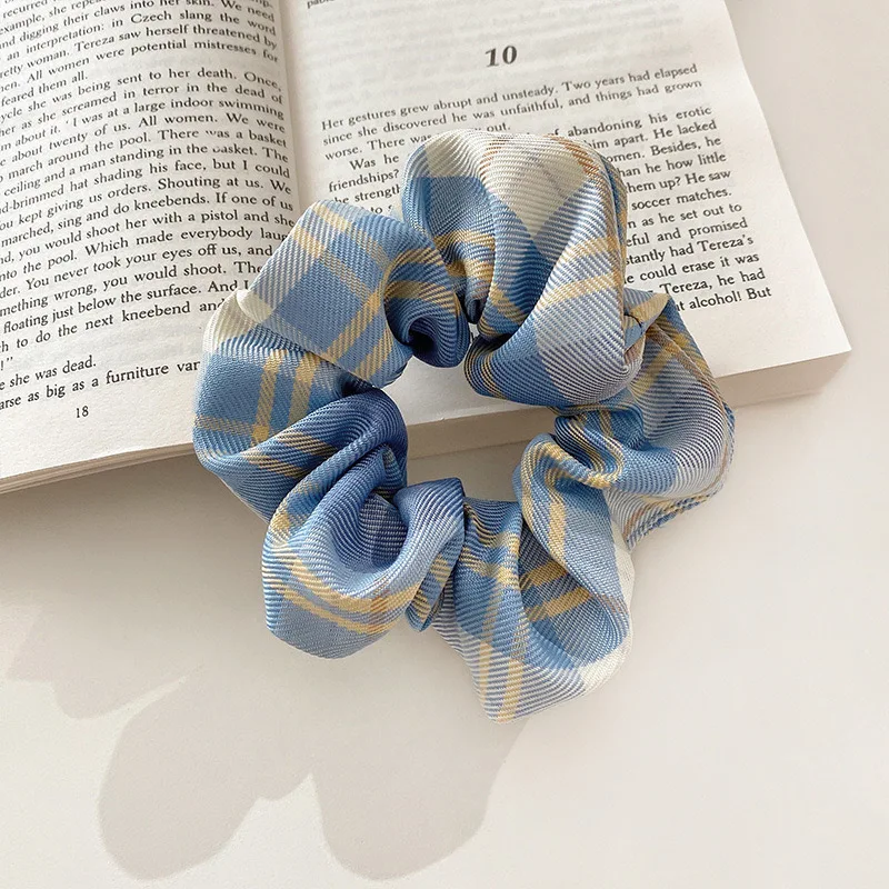 Plaid Hair Tie Ponytail Scrunchies Accessories Little Girls Hair Scrunchies For Children
