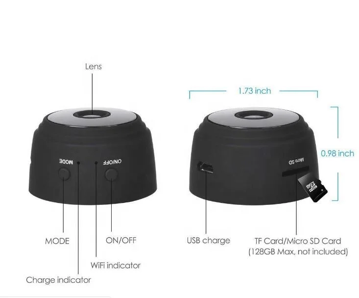  Лидер продаж на Amazon Скрытая мини-камера видеонаблюдения с Wi-Fi A9 HD