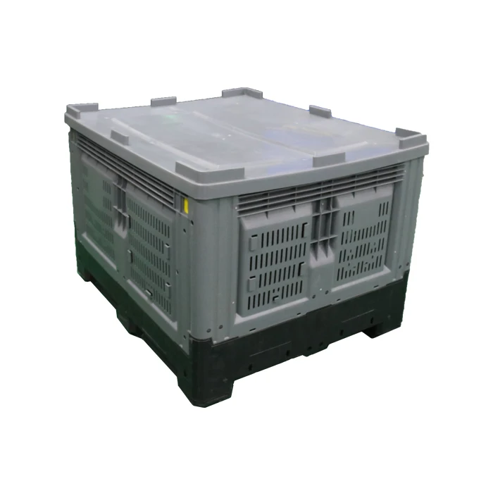 QS Heavy Duty Large HDPE Mesh Plastic Container For Fruits And Vegetable Collapsible Pallet Box