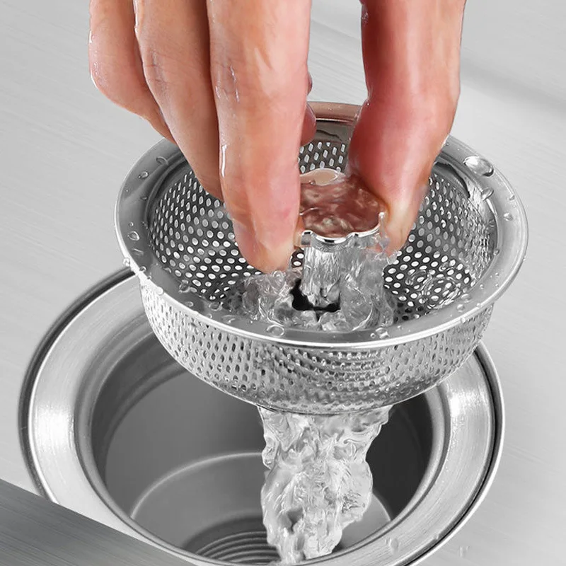 Hot Sale Kitchen Leftovers Stainless Steel Filter Hanging Net Anti-clogging Sink Drain Hole Trash Strainer