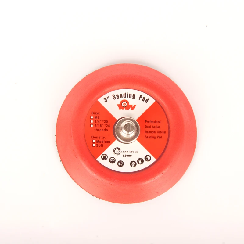 M6 3 inch DA backer plate backing pad with PU for dual action car polisher