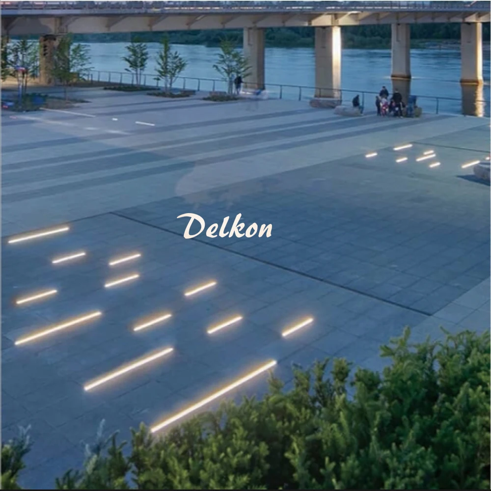 Delkon 56*64mm IP67 10W 15W 20W LED Linear Inground Light For Outdoor Buried Strip Underground Linear LED Light
