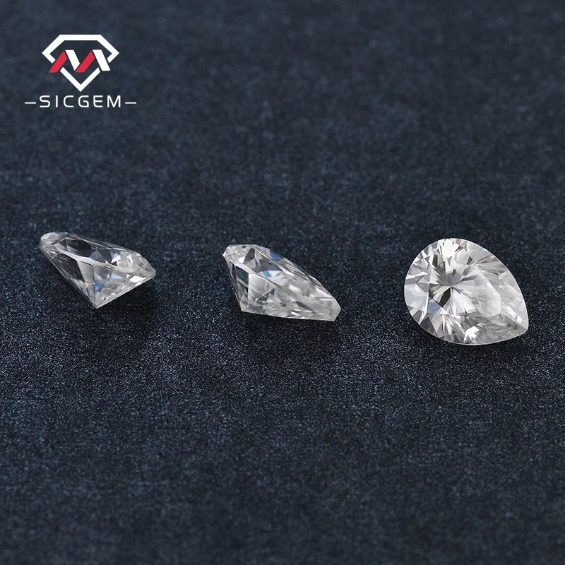 SICGEM Loose Gemstone 10x7mm 2-3 CT 4 CT Synthetic Pear Cut Waterdrop Shaped Moissanite Diamond For Jewelry Setting