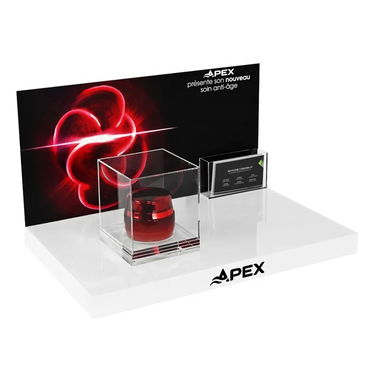 APEX Custom White Cosmetic Display Stand For Makeup Exposition