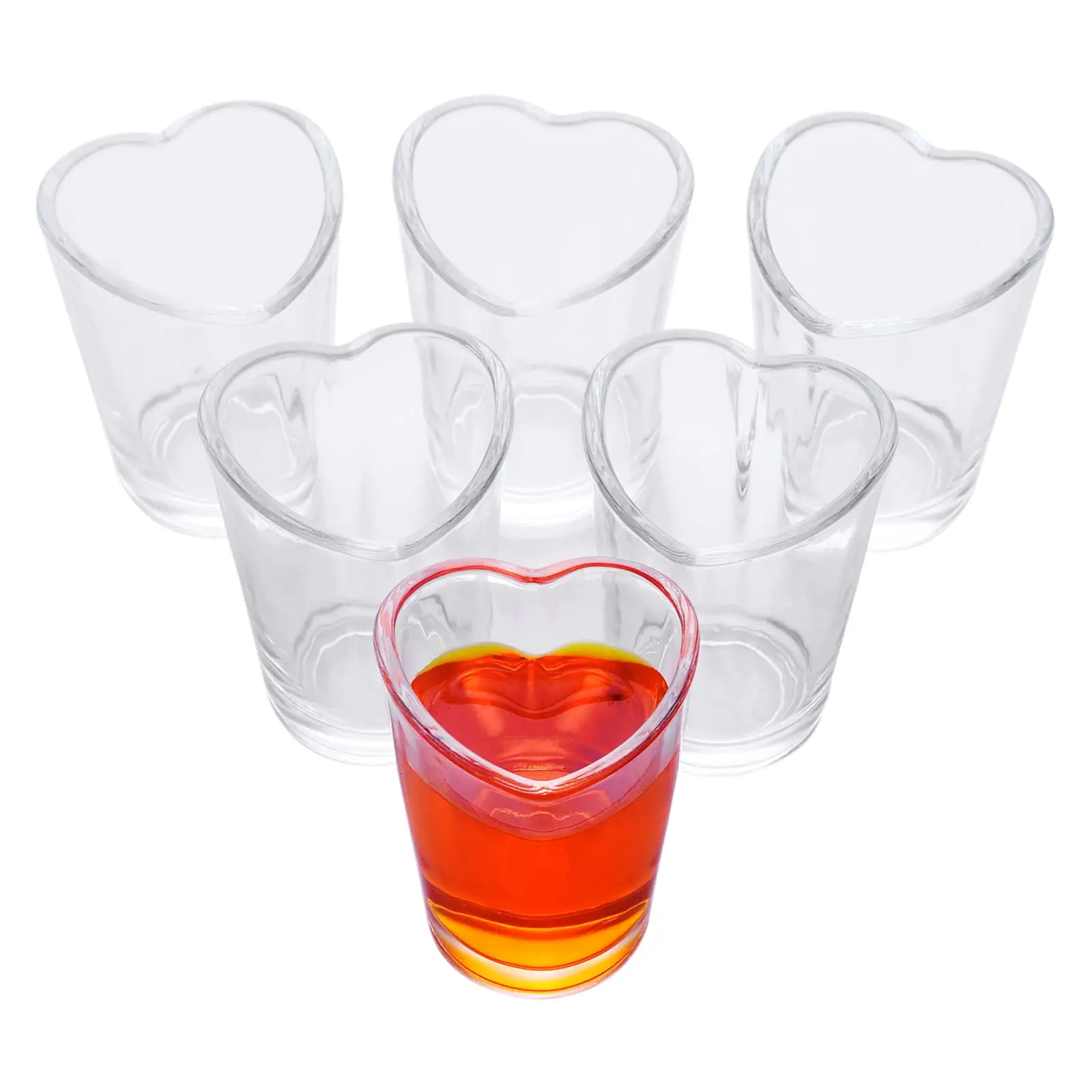 SNW Custom Logo personalized Sexy Heart Shape Crystal Tequila Mini Tumbler Shot Glasses set