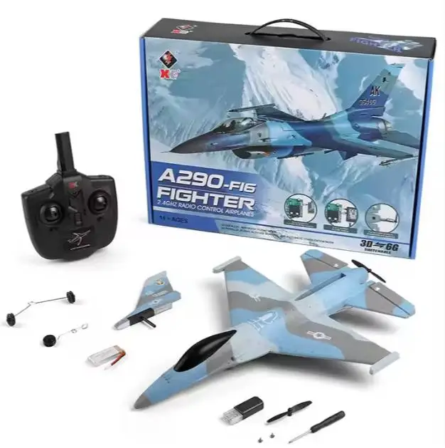 WLtoys XK A290 3 CH 2.4G RTF Electric 3D6G Gyro Warcraft Jet Airplane R/C Aircraft Toys Radio Control Foam Plane RC Fighter F16