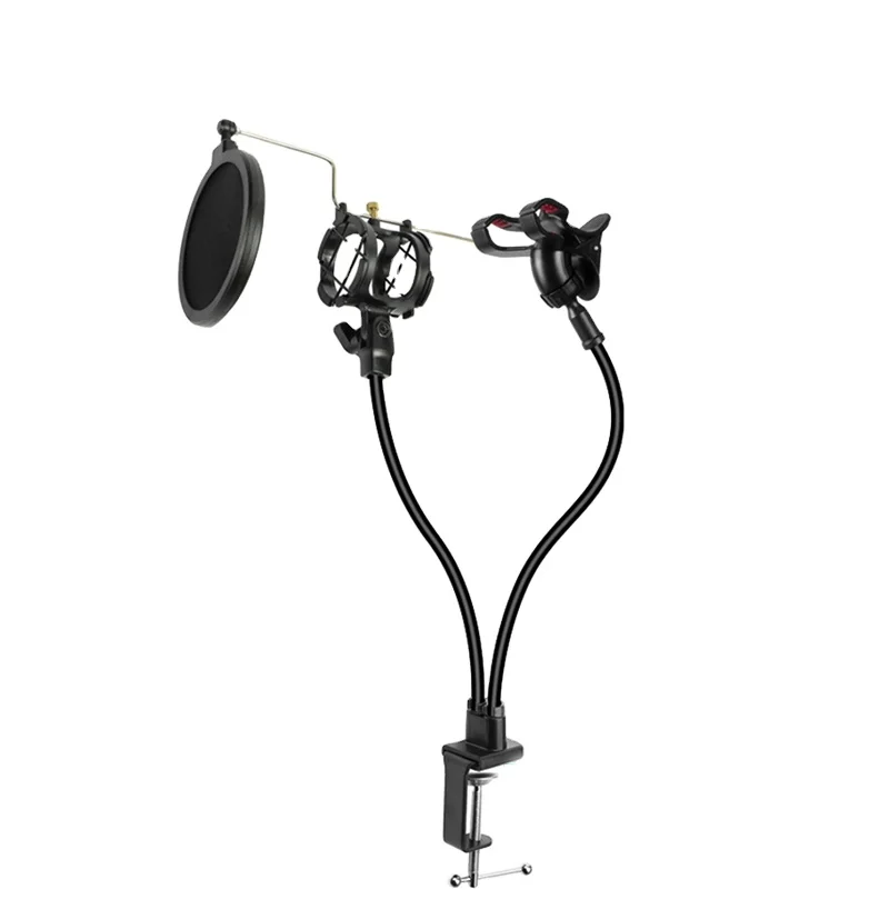 Продажа с фабрики высокого качества металлический натольный микрофон мВ кронштейн с зажимом для мобильного телефона kh-24 Настольный кронштейн