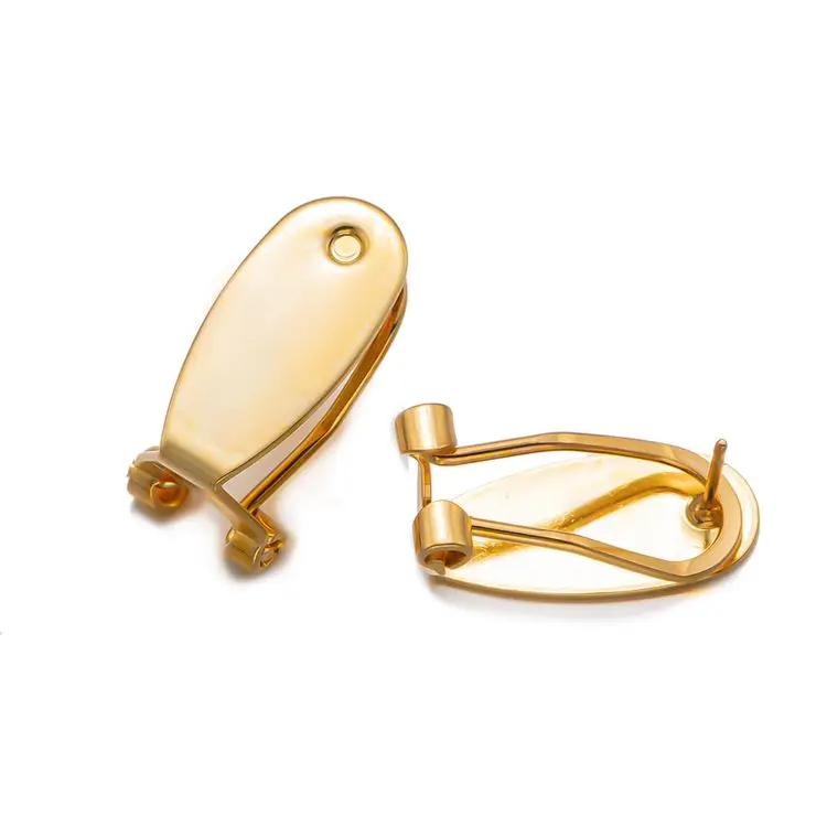 China Supplier fashion gold color metal earring clip post with pin back for jewelry findings Components Earring Post Ear Studs