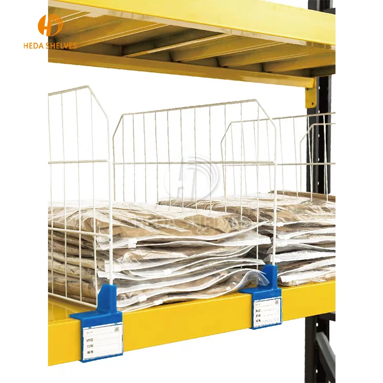 Material handling steel galvanized clip-on welded zinc hanging metal wire mesh shelf dividers for wire decking