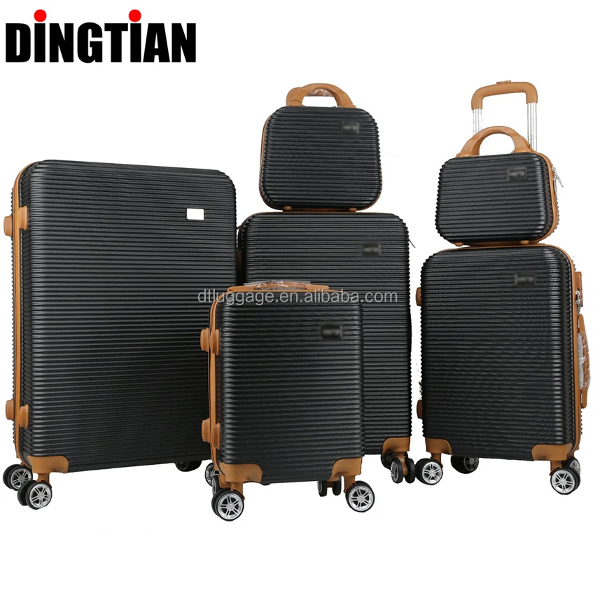 vintage suitcase set travel Luxury trolley luggage bag ABS 6 pieces set hand carry luggage suitcase kids cosmetic bag for women