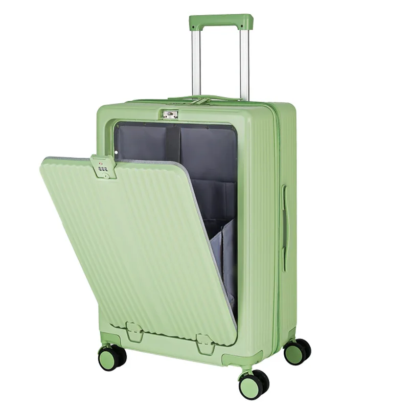2023 Popular New Design Multifunctional travel suitcase customized color choose carry on luggage with side hook and USB charging