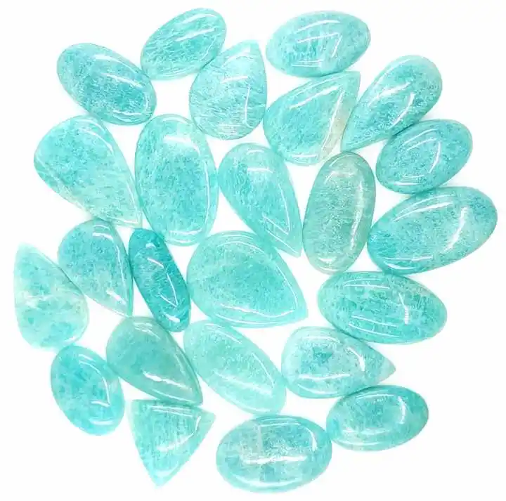 Natural Amazonite Gemstone Cabochon Lot Amazonite Gemstone Mix Shape Natural Gemstone Cabochon For Jewelry Pendant Making